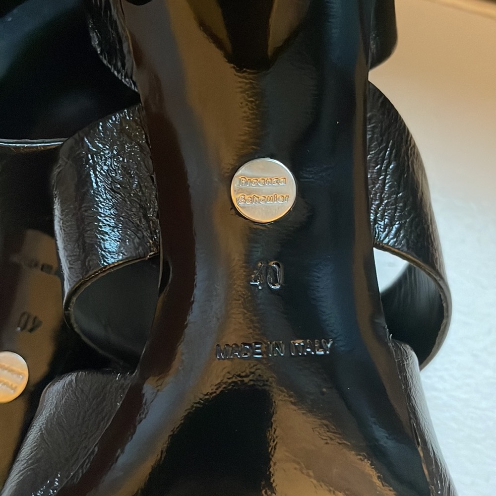 Proenza Schouler Women’s Black Sandals with Block Silver Heel Size 40 - Picture 8 of 11